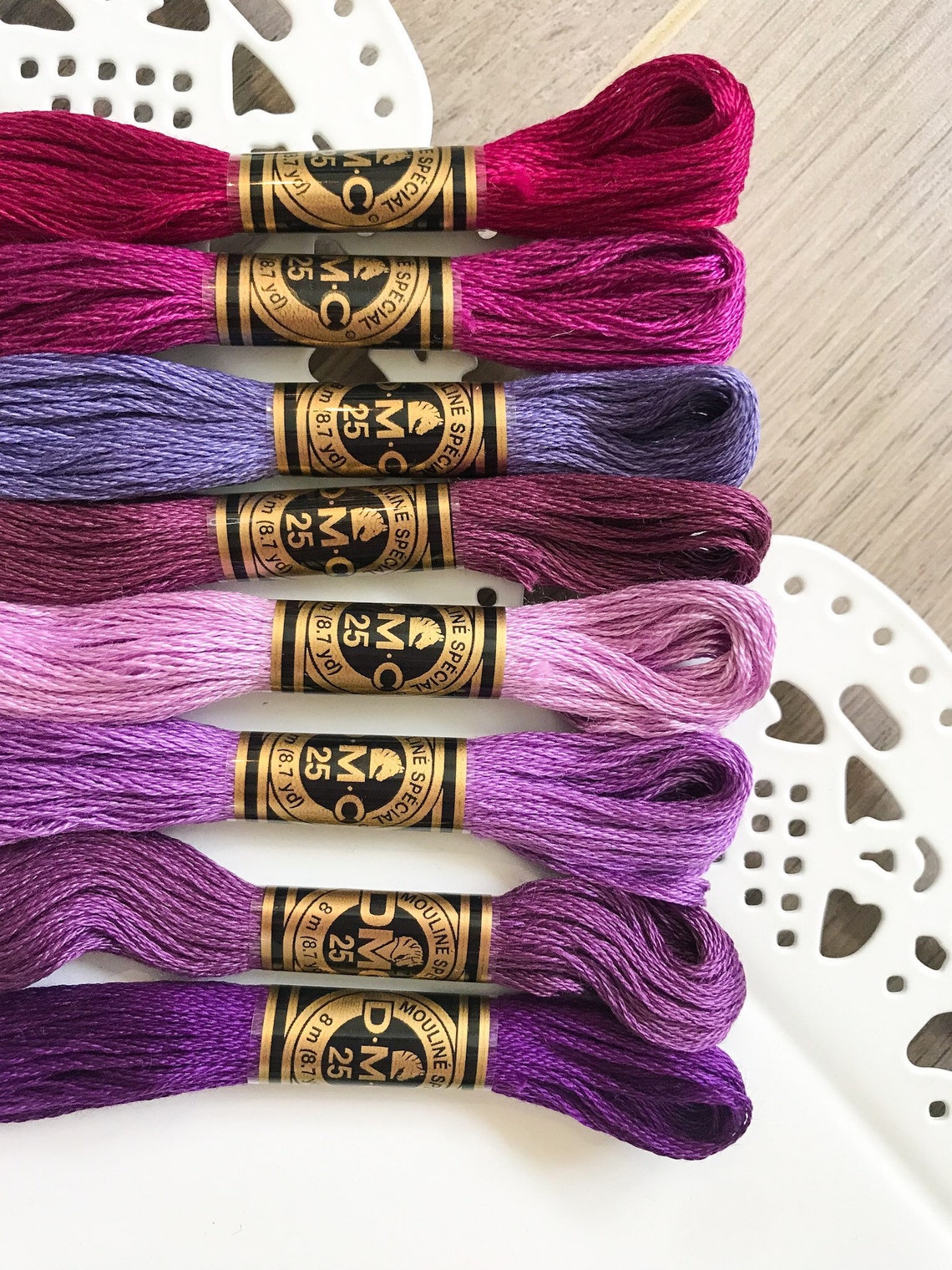 PURPLE Embroidery Floss Set DMC Embroidery Thread Collection Etsy
