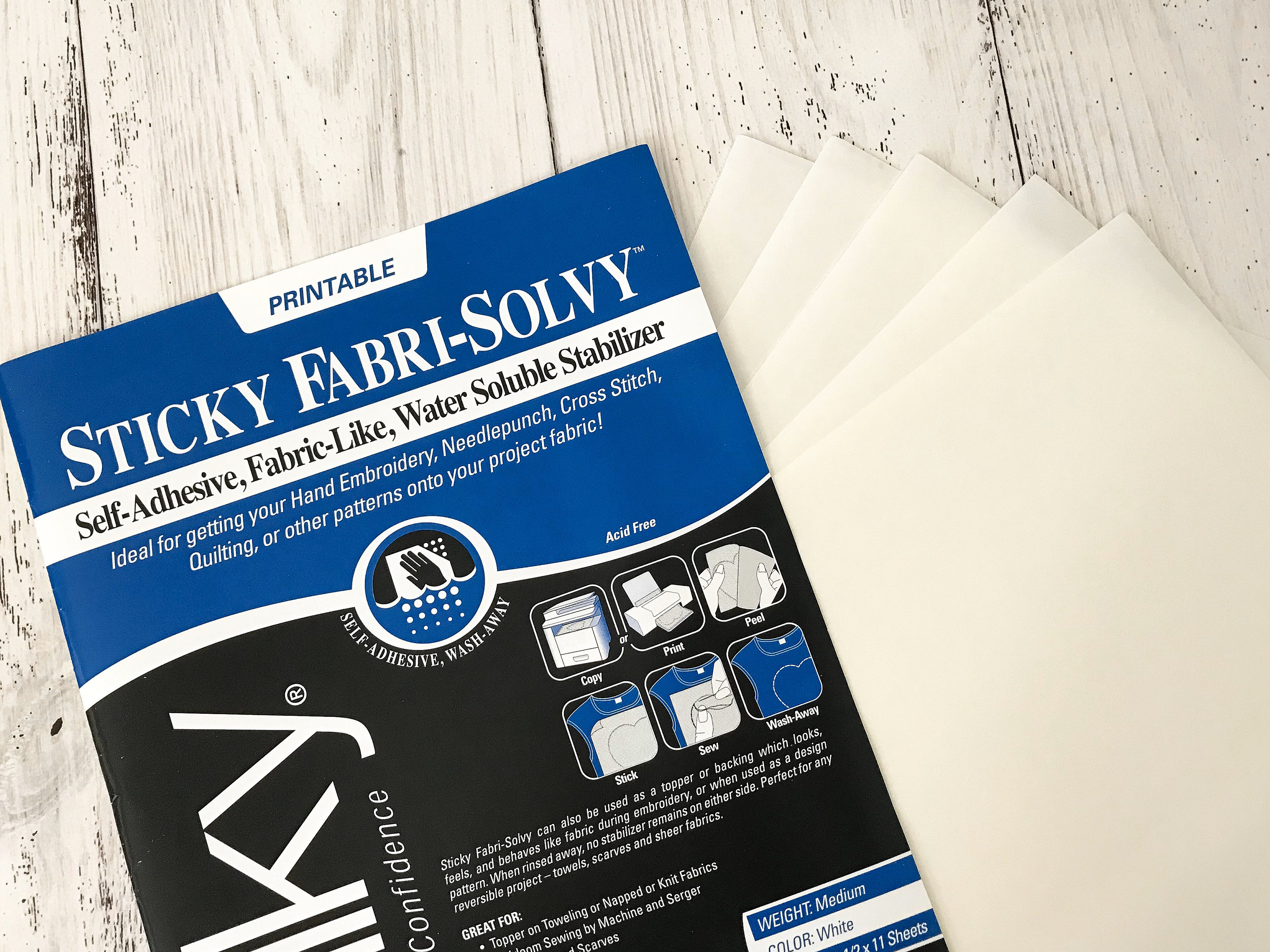 Sulky Sticky Fabri-Solvy Stabilizer - White – Sallie Tomato