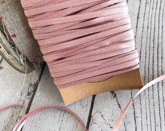 6mm Wide Dusty Pink Satin Ribbon | Double Faced Satin Ribbon, Mauve Rose, DIY Wedding, Party Decoration, Baby Shower Favours