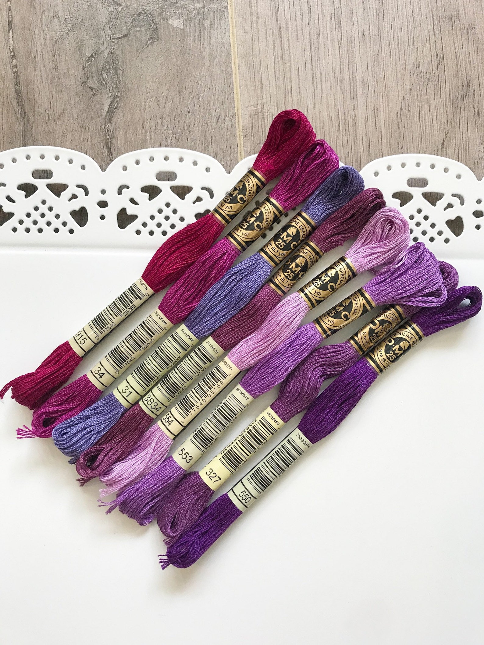 PURPLE Embroidery Floss Set DMC Embroidery Thread Collection Etsy