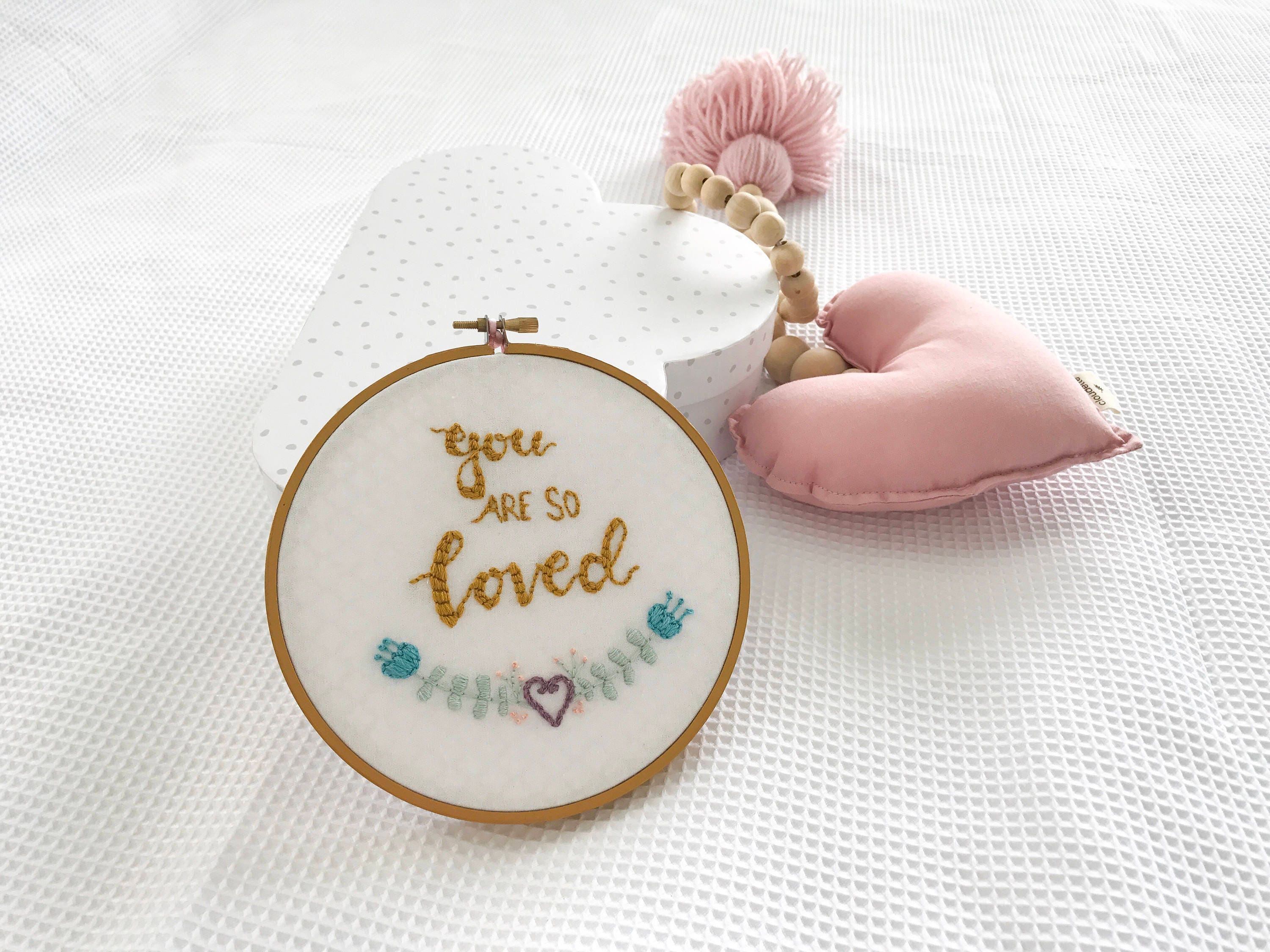 Hand Embroidery Nursery Decor Modern Embroidery Hoop Art You Etsy