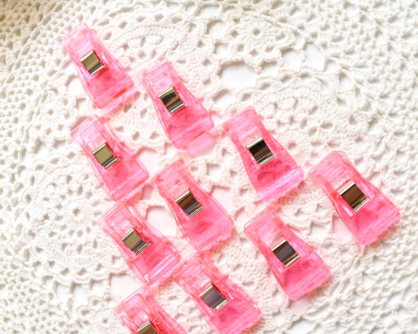 10 X Sewing Clips, Pink Quilt Clips, Quilt Patchwork Clips, Pin