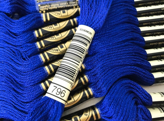 DMC Stranded Cotton Embroidery Floss Colour 796 Dark Royal Blue