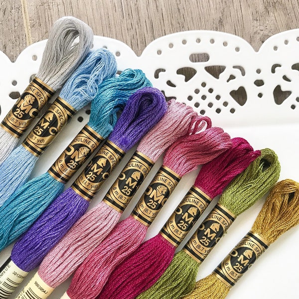 FLORAL BOUQUET Embroidery Floss Set | DMC Embroidery Thread Collection Floss Kit for Hand Embroidery Cross Stitch Friendship Bracelets