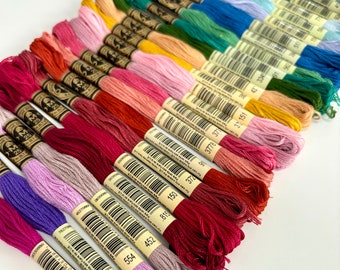 DMC Embroidery Floss Bundle | 25 Thread Pack, Cotton Embroidery Floss, Cross Stitch Floss, Craft Kit Beginner Embroidery kit