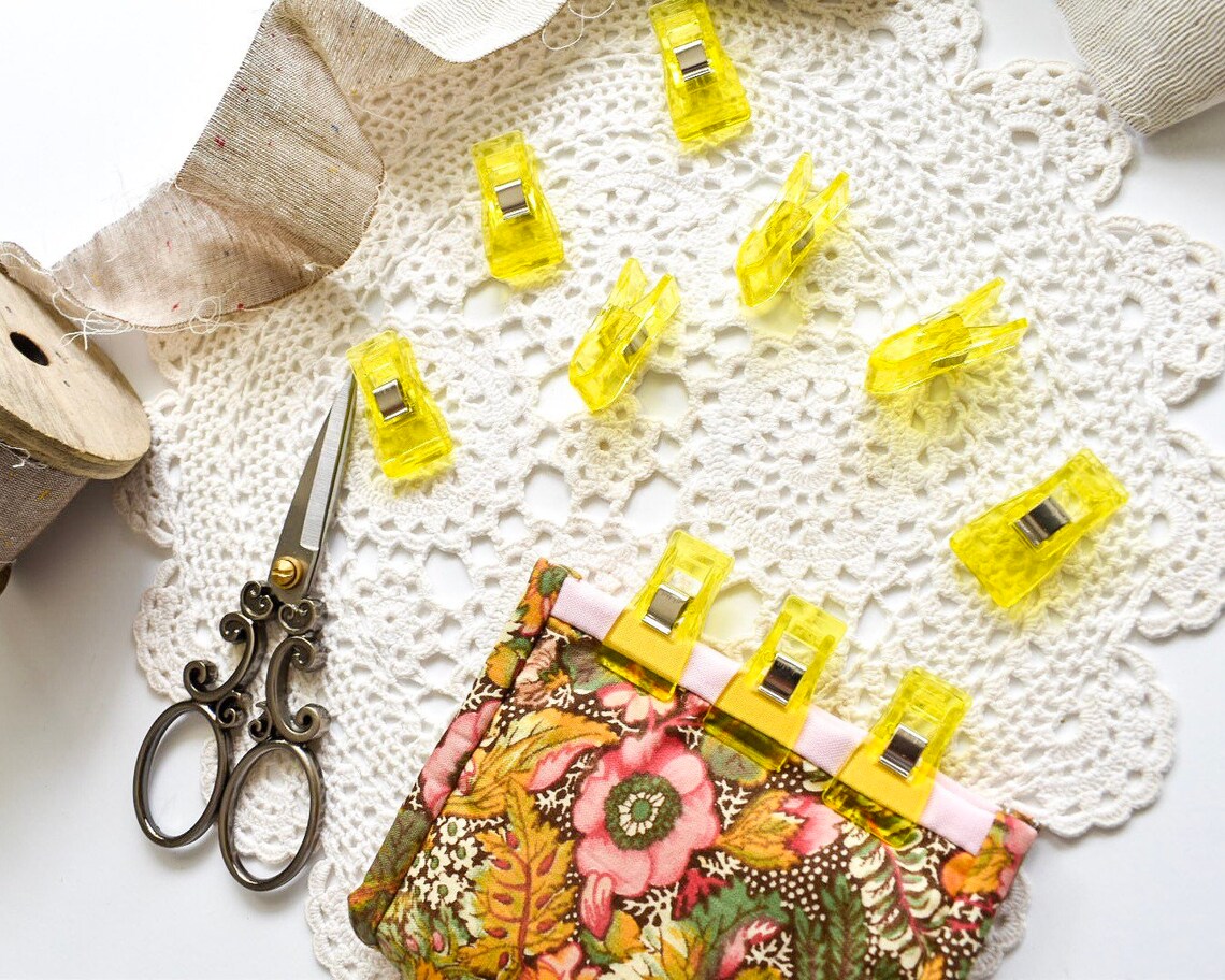 10 x Small Sewing Clips 33mm x 18mm Yellow Sewing Clips Etsy