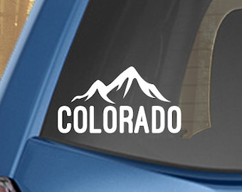 Colorado Mountains Decal - Permanent Car Decal laptop decal window decal Lots of Colors and Sizes
