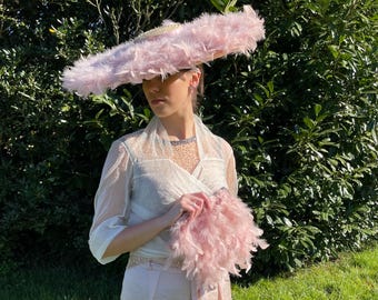 Pamela and powder pink feather bag / wedding / guest / bride / party