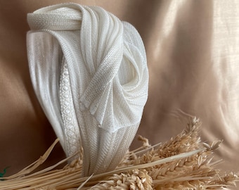 Elegante diadema de sinamay seda para novia / comunión / invitada