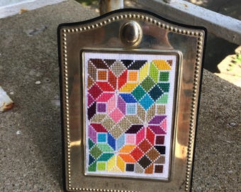 Colorful Geometric Cross Stitch