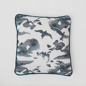 Silk Cushion. Organic Cushion. Birds Cushion. Japanese Cushion by KULU