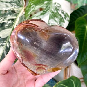 Lovely Polychrome Jasper heart dish/bowl from Madagascar, 1 lb. 3.4 oz./550 grams