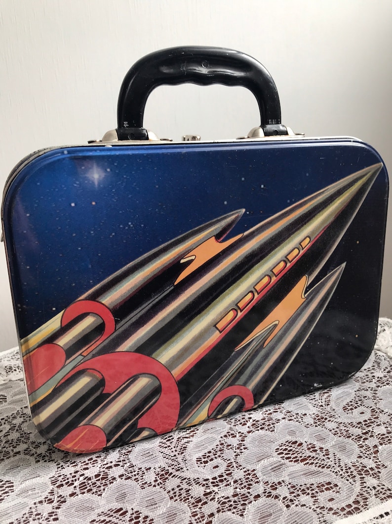 Vintage Accoutrements for Outer Space Metal 1990s Lunch Box Food Storage