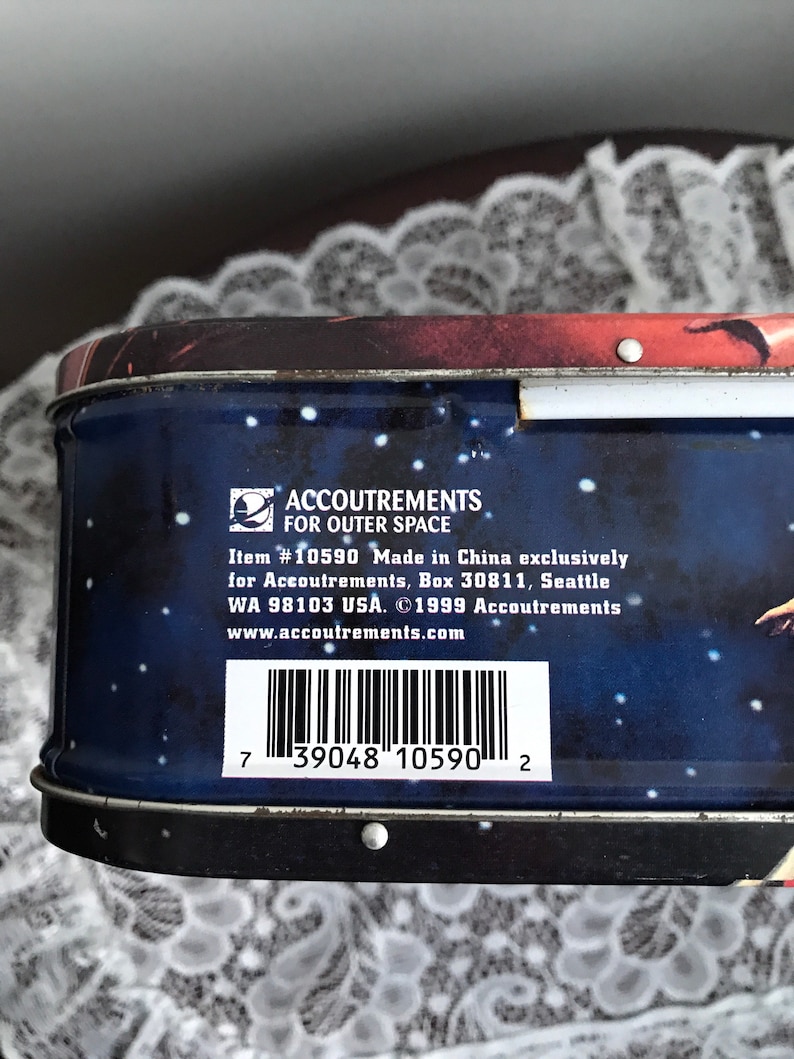 Vintage Accoutrements for Outer Space Metal 1990s Lunch Box Food Storage