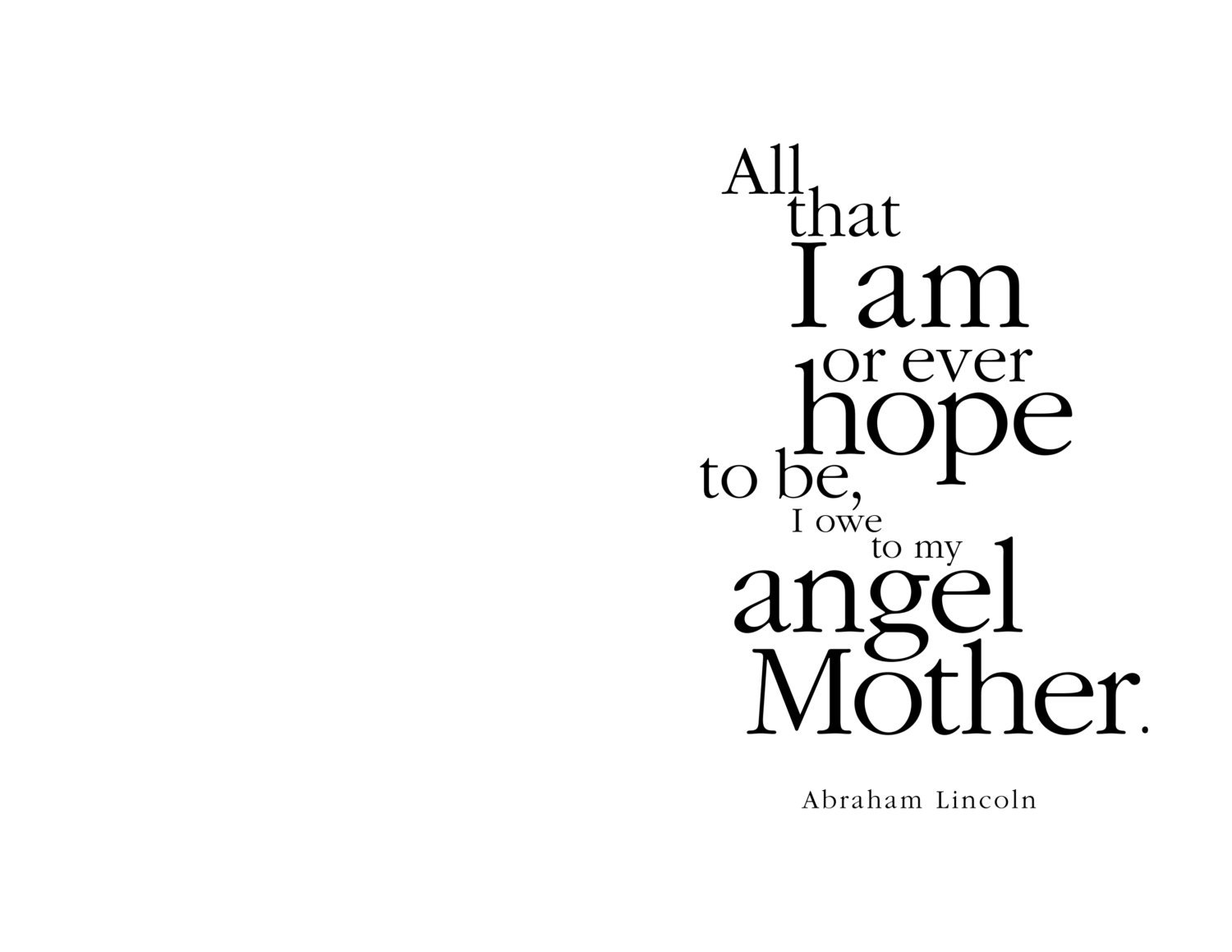 Mother S Day Greeting Card All That I Am Or Ever Hope To Etsy Mother S Day Greeting Card All That I Am Or Ever Hope To Etsy