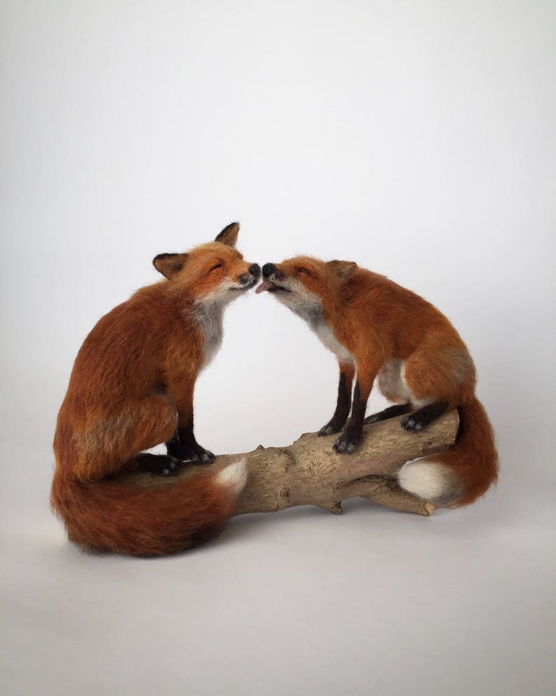 Needle felted fox sculpture | Etsy