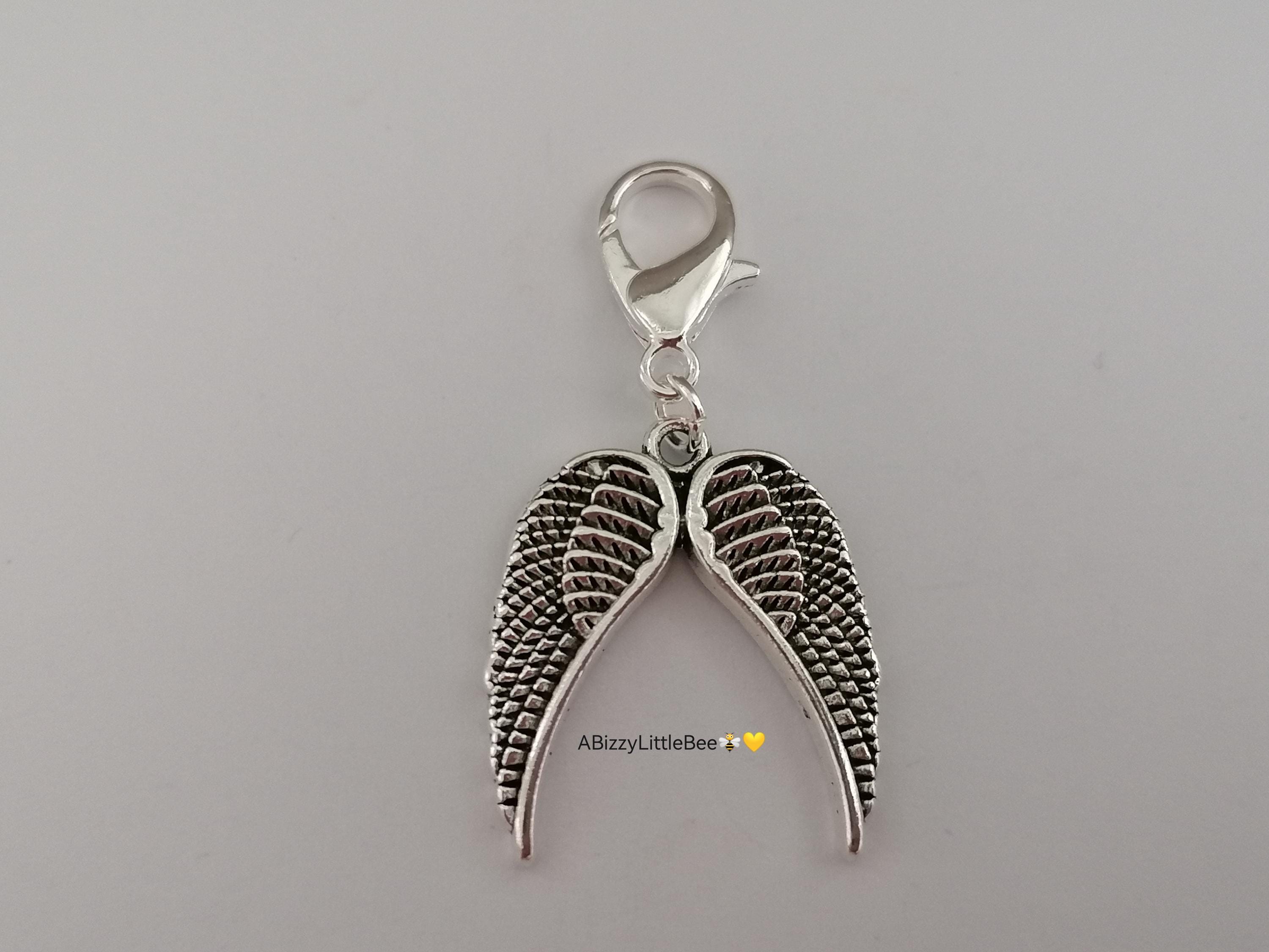 Vintage Style Silver Angel With Wings Charm Pendant Keychain – Bow & Dress Detail