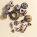 19 Antique Silver, Pewter, Copper Mixed lot Beads Spacers, Rondelle, cap, charm beads sterling silver findings mixed metal