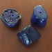 Natural Navy Blue large Nugget Coral Beads set of three Authentic pendant center drilled