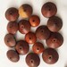 Vintage hand carved Palm Wood Beads Brown 16 total Hobo Phillipeans 12mm