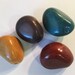 4 Large Faux Stone Beads Green/Brown/Mustard Yellow/Burgandy irregular shaped large nugget lucite beads 30mm long 25mm wide
