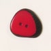 Large Vintage Red And Brown wood trim Button 1 inch long 2 hole Red Coral Round / Oval Irregular shaped