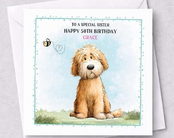 Personalised Cockapoo Birthday Card, Custom Wording, Dog Lover Greeting