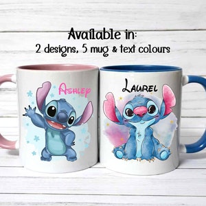 Stitch Gift Personalised Mug , with/without coaster,  FREE giftbox (w)