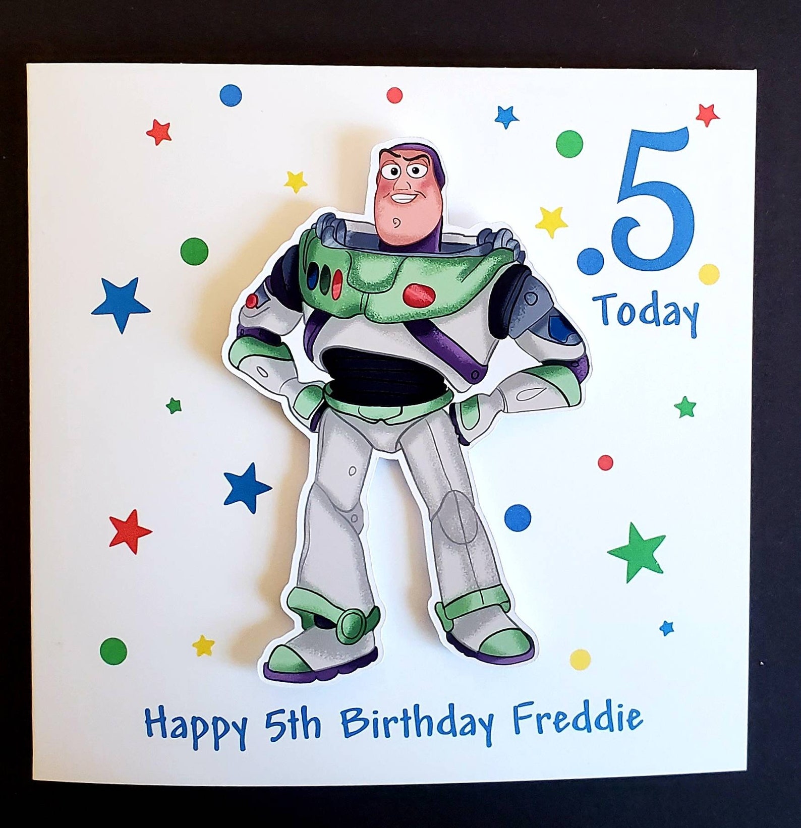 Toy Story Buzz Lightyear Personalised Card wobble 3D birthday | Etsy