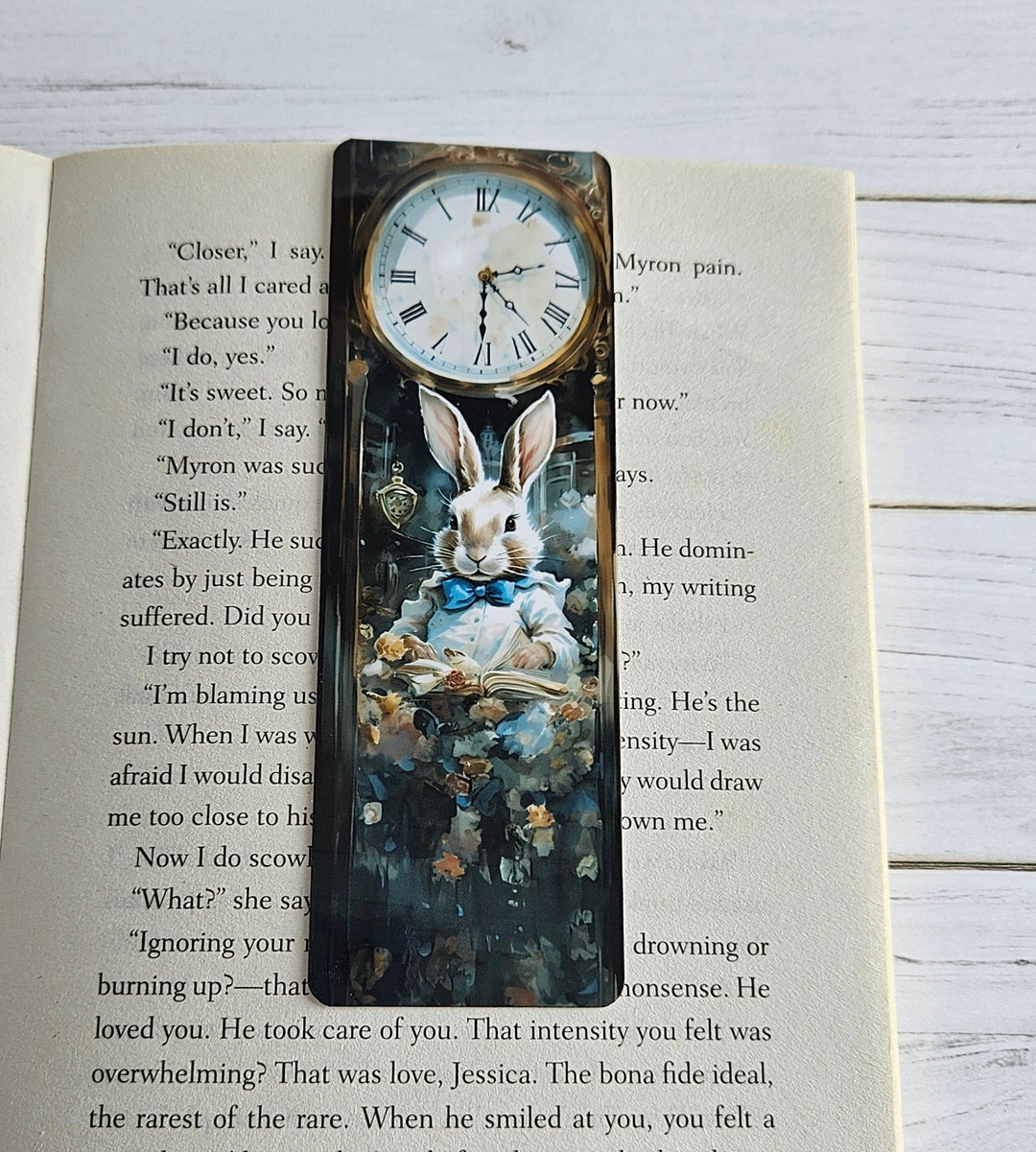 Alice White Rabbit Bookmark , Magnetic Bookmark , Page Marker , Gift ...