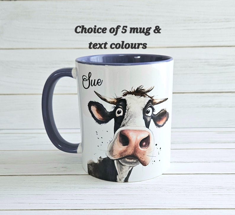 Cow Mug: Personalised cow gift cup - free GiftBox image 2