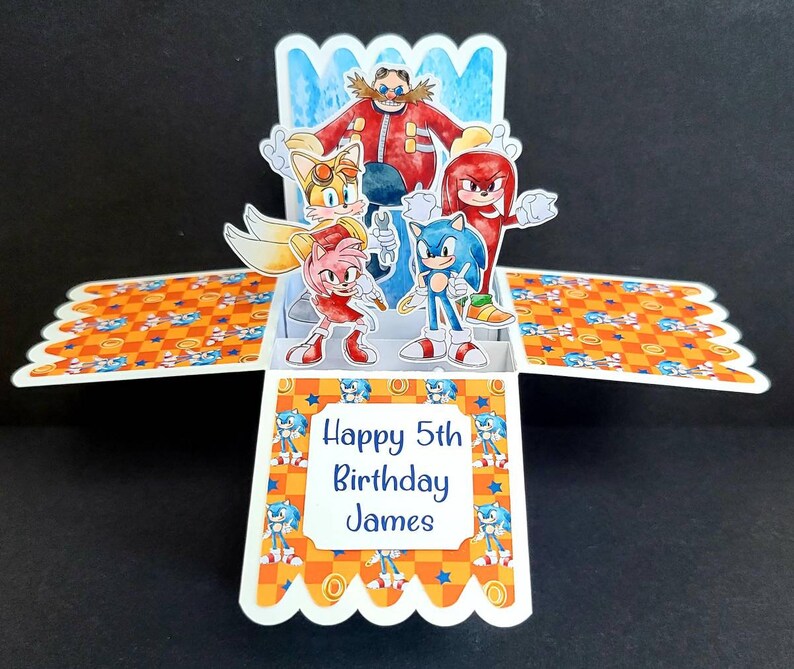 Sonic Hedgehog Personalised Card | Etsy