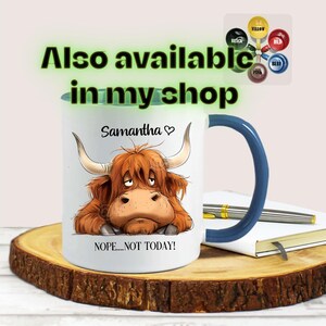 Personalised Highland Cow Mug with Name, Scottish Cow Gift for Her, Custom Animal Lover Cup UK image 13