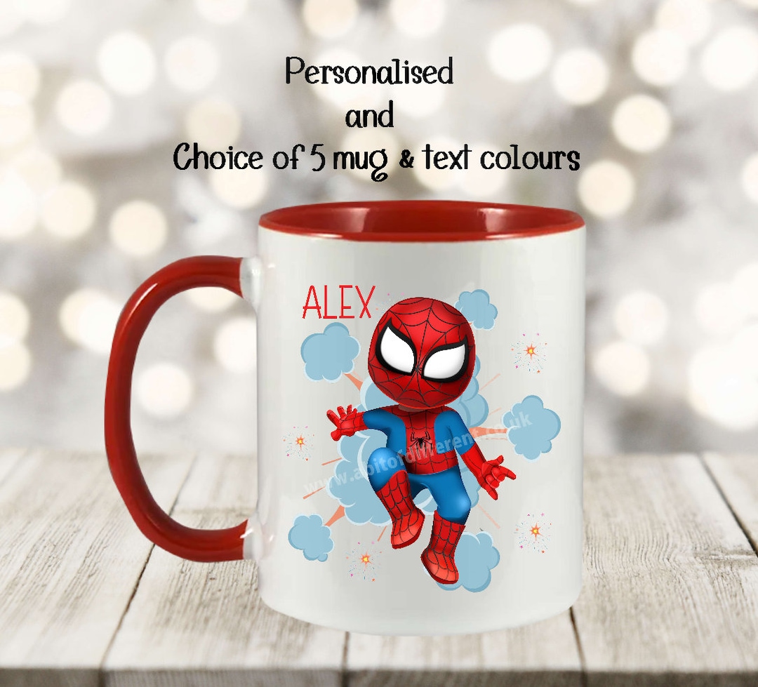 Spiderman Mug ,'optional' Coaster , Free Giftbox -  UK
