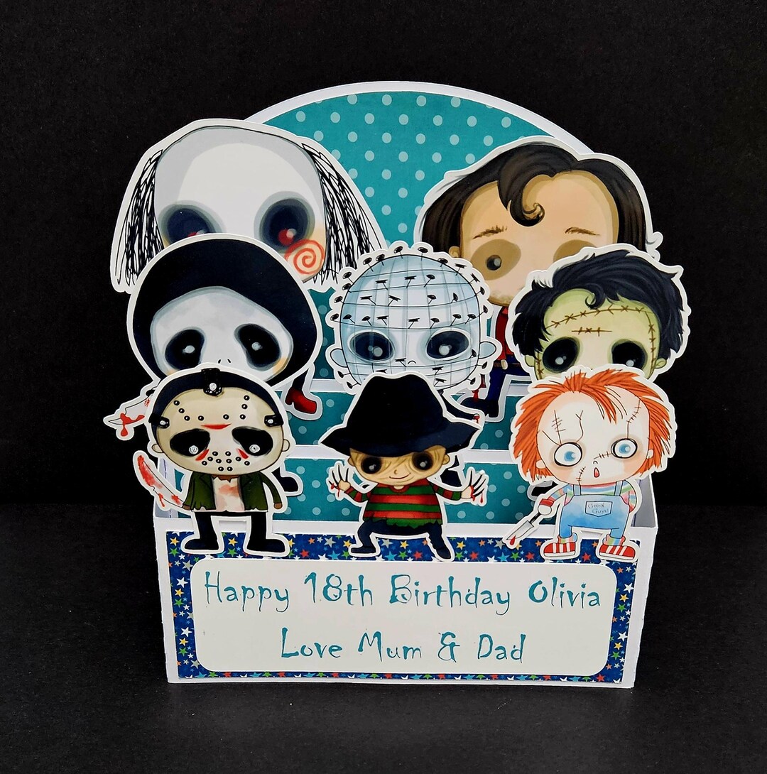 Personalised Horror Card , Optional Badge , Custom Birthday - Etsy