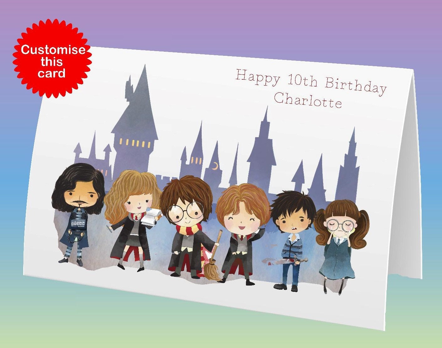 Harry Potter Personalised Card Birthday 10th 18th 21st 30th | Etsy