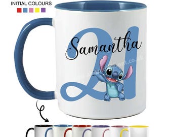 Personalised Birthday mug - Stitch - Custom age cup gift - gift box
