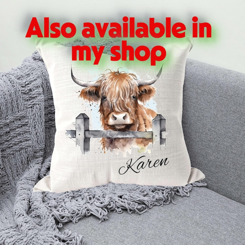 Personalised Highland Cow Mug with Name, Scottish Cow Gift for Her, Custom Animal Lover Cup UK image 12