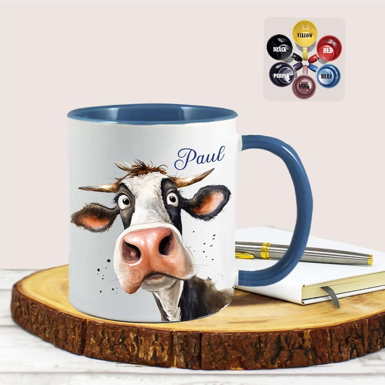 Cow Mug: Personalised cow gift cup - free GiftBox image 1