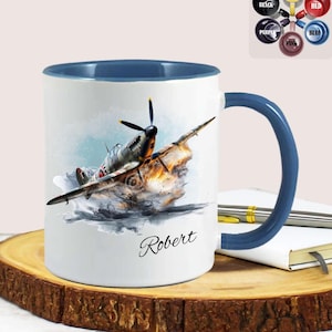 Spitfire Mug: Personalised WWII Plane Gift - ceramic cup