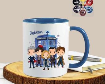 Personalised Doctor Who Mug, Doctor Who Fan Gift, Custom name cup