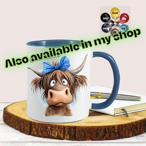 Personalised Highland Cow Mug with Name, Scottish Cow Gift for Her, Custom Animal Lover Cup UK image 11