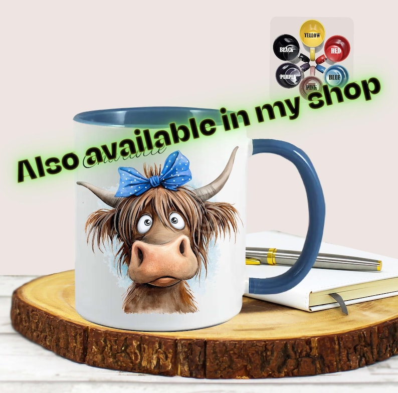 Personalised Highland Cow Mug with Name, Scottish Cow Gift for Her, Custom Animal Lover Cup UK image 11