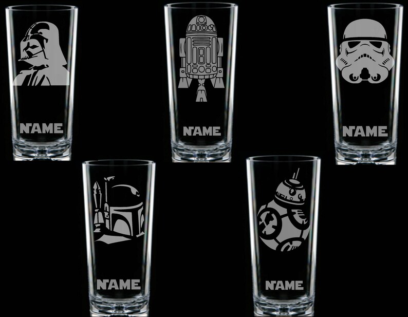 Star Wars Personalised Glass Etched Engraved Etsy UK