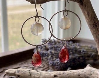 Handcrafted Bohemian Mystical Moon Drop Earrings