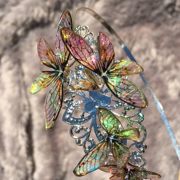 Serre tête headband "Faëries"  butterfly fairy fée