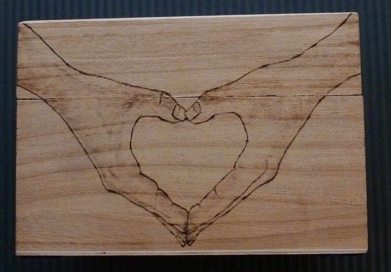 Custom Recipe Card Box Wood Burning Art Pyrography Etsy