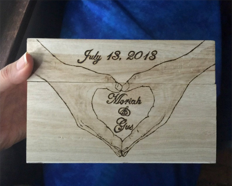 Custom Recipe Card Box Wood Burning Art Pyrography Etsy