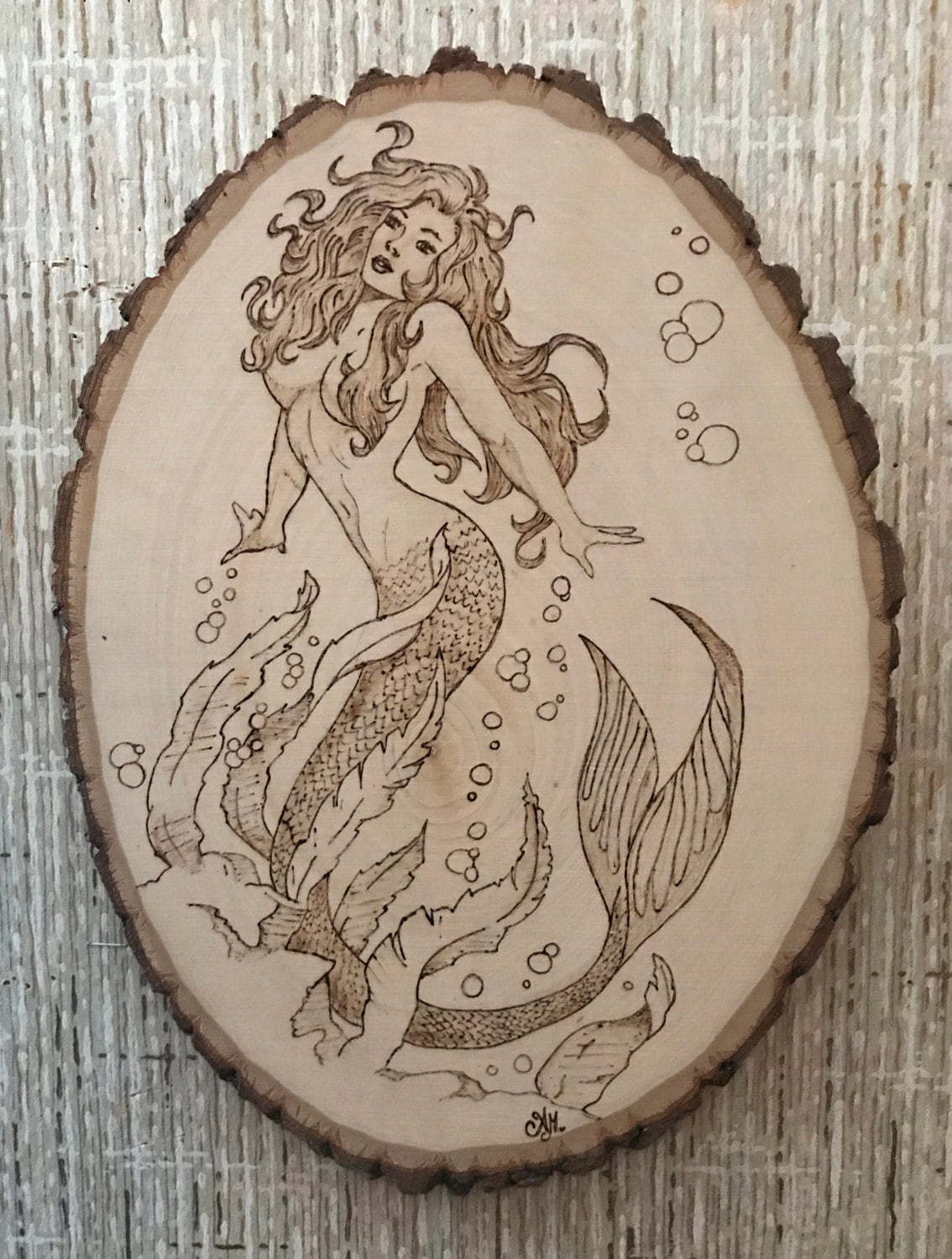 Glitter Mermaid Wood Art Oval | Etsy