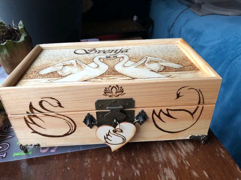 Custom Designed Jewelry Box Wood Burning Art Etsy